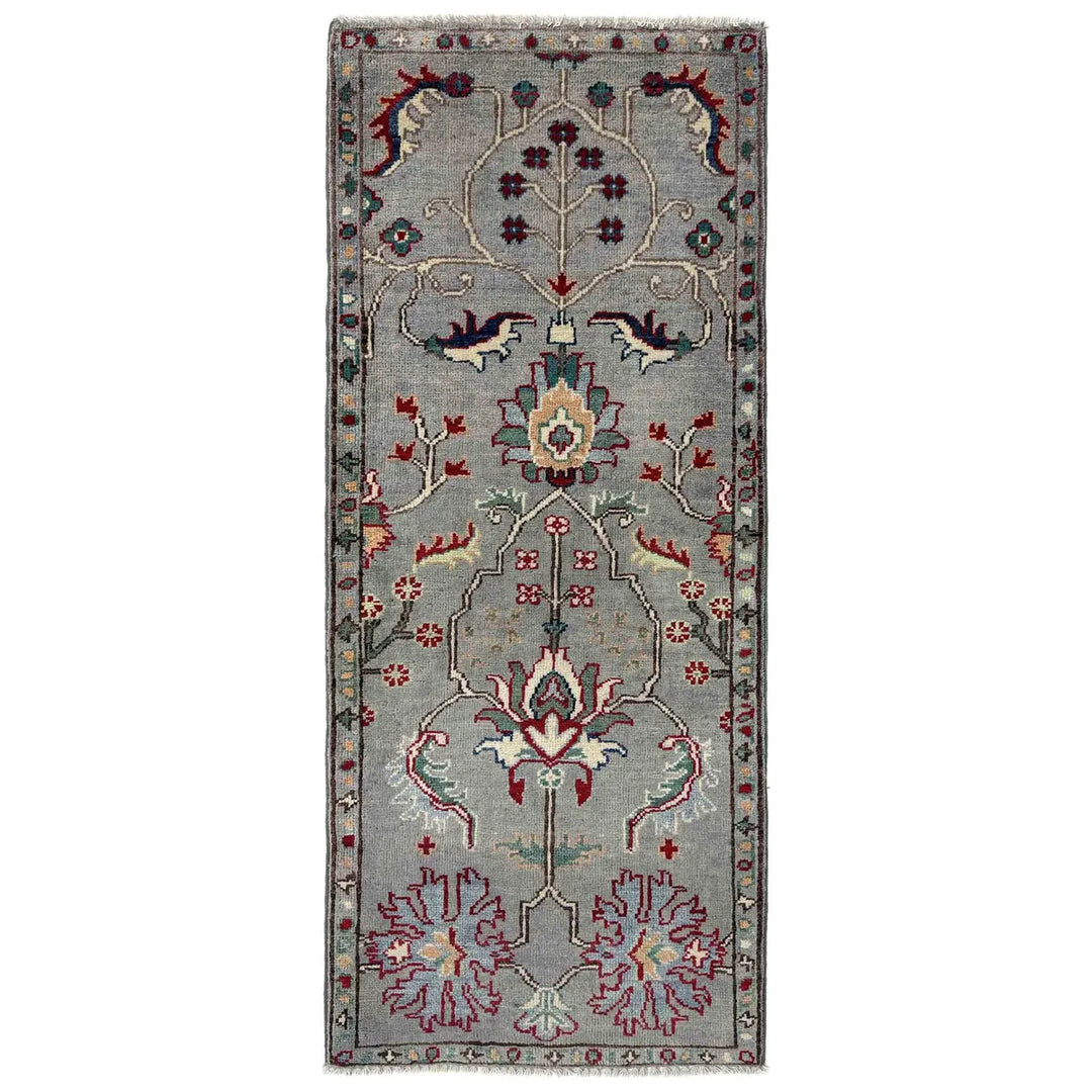 Gray Afghan Sultani Rug 2' 0" x 4' 10" Hand-Knotted | No. AL81888