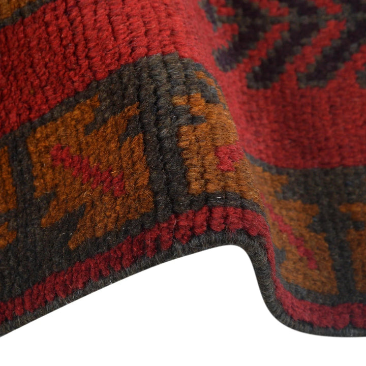 Red Afghan Baluchi Rug 2' 8" x 4' 6" Hand-Knotted | No. AL81899