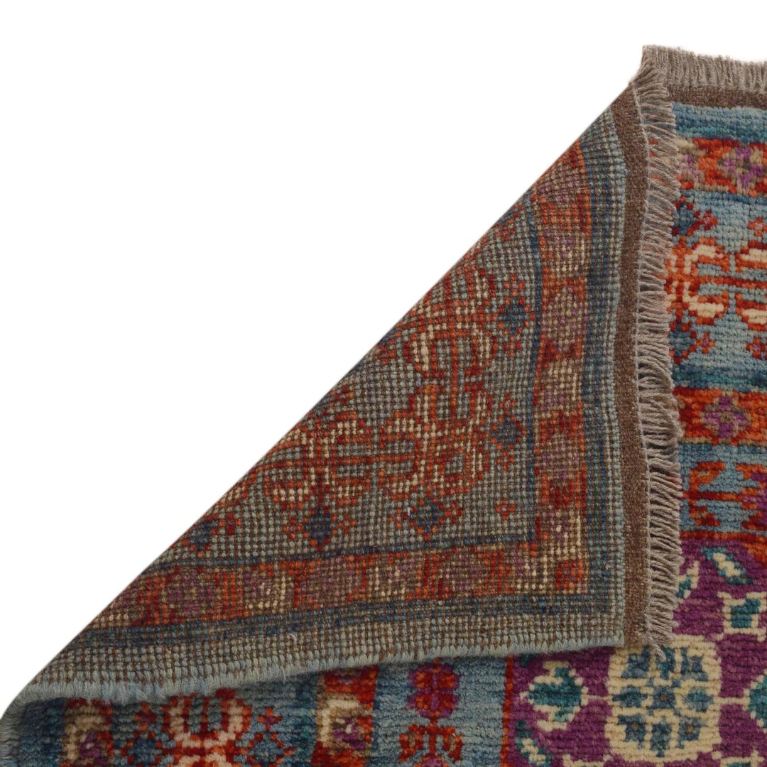 Blue Afghan Mamluk Rug 5' 7" x 7' 8" Hand-Knotted | No. AL81950