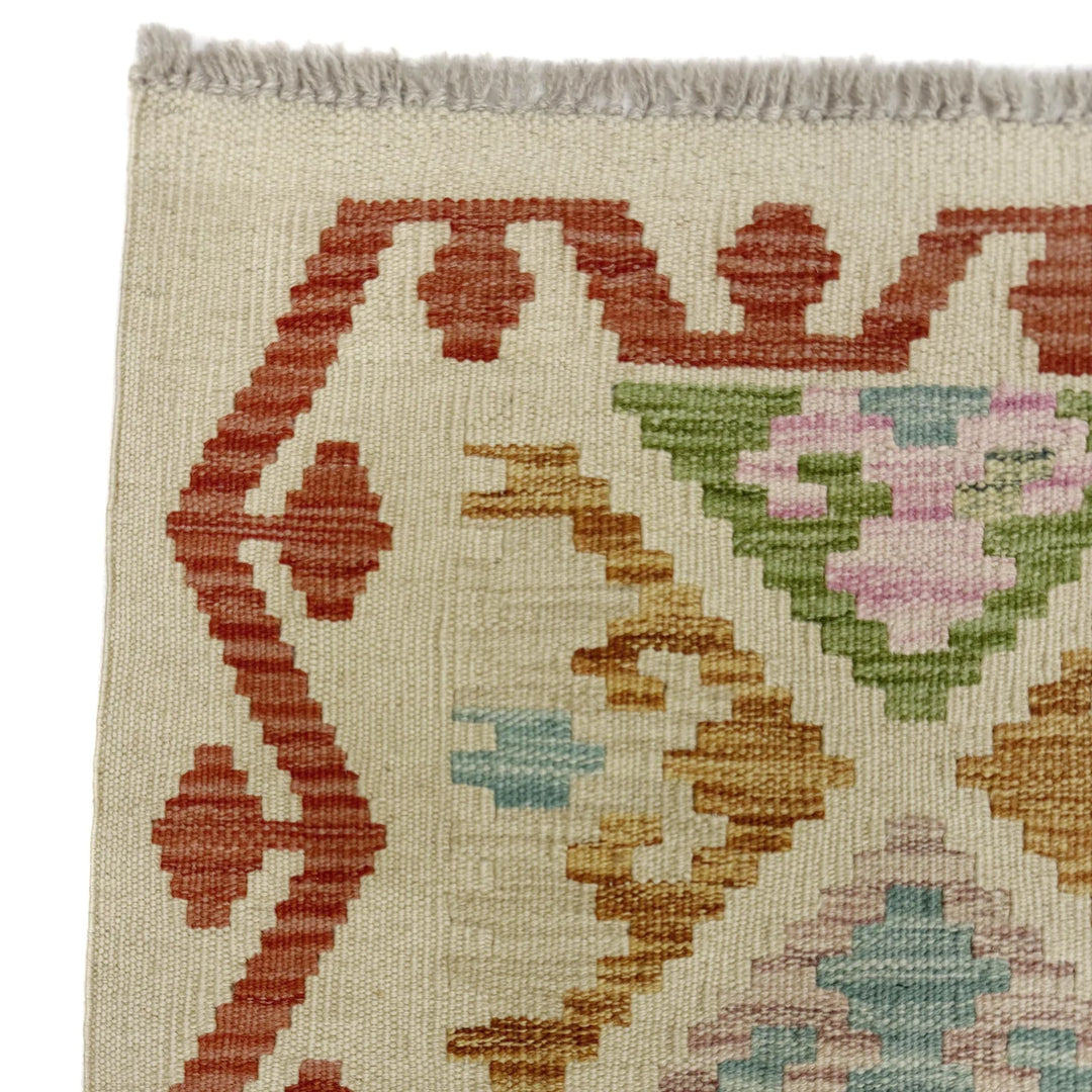 Afghan Vegetable Kilim Rug 2' 9" x 9' 6" Flat-Weave | No. AL819685