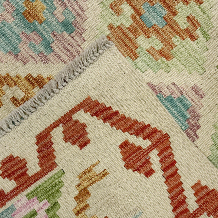 Afghan Vegetable Kilim Rug 2' 9" x 9' 6" Flat-Weave | No. AL819685