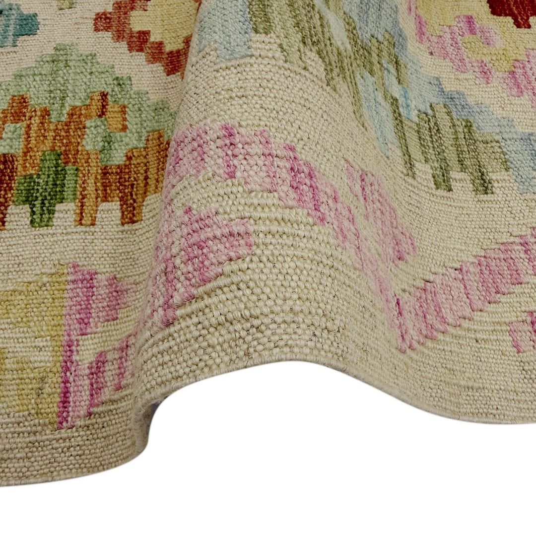 Afghan Vegetable Kilim Rug 2' 9" x 9' 6" Flat-Weave | No. AL819685