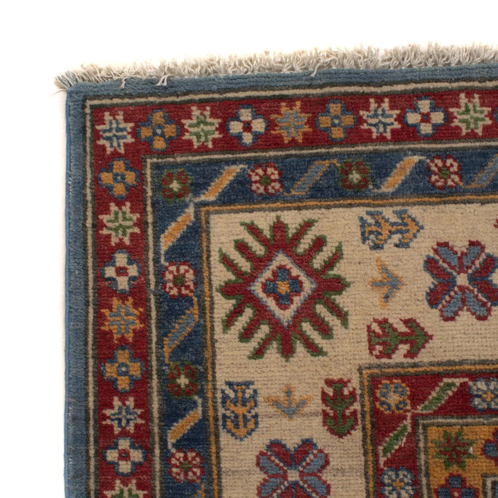 Blue Afghan Kazak Rug 5' 7" x 8' 5" Hand-Knotted | No. AL81971