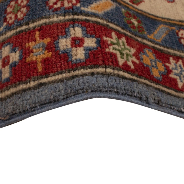 Blue Afghan Kazak Rug 5' 7" x 8' 5" Hand-Knotted | No. AL81971