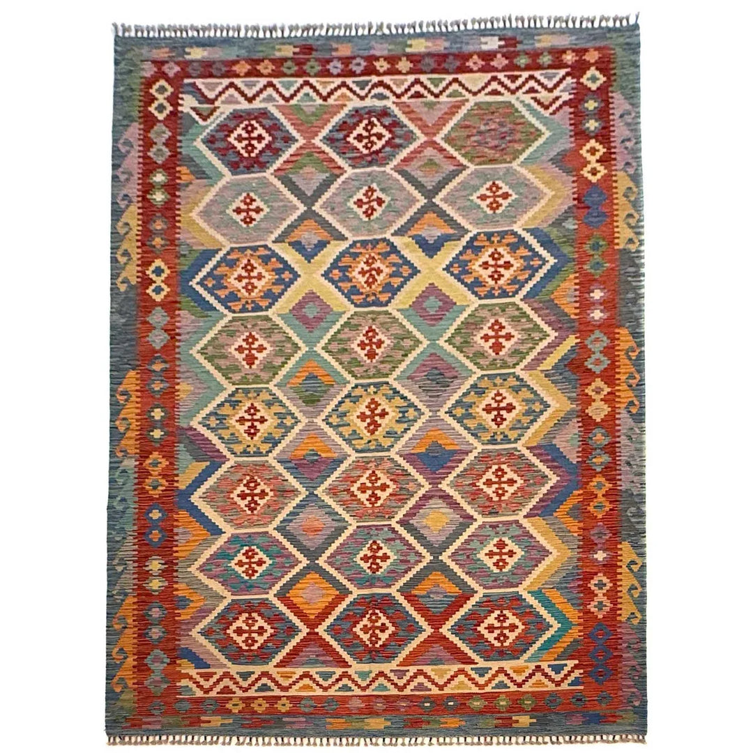 Afghan Kilim Rug 6' 7" x 10' 0" Flat-Weave | No. AL82088