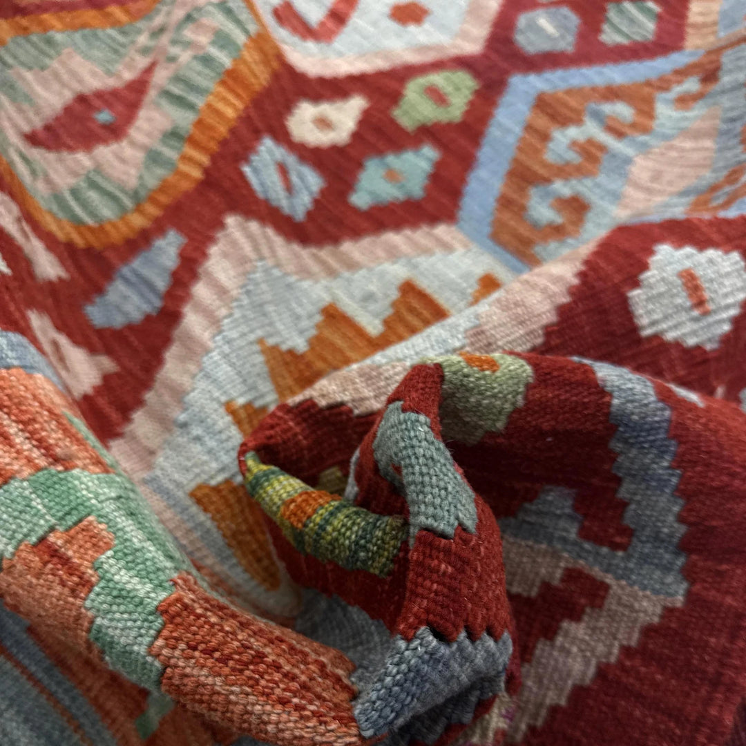 Afghan Vegetable Kilim Rug 8' 2" x 11' 3" Flat-Weave | No. AL821019