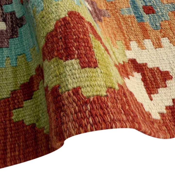 Afghan Vegetable Kilim Rug 6' 7" x 10' 1" Flat-Weave | No. AL82196