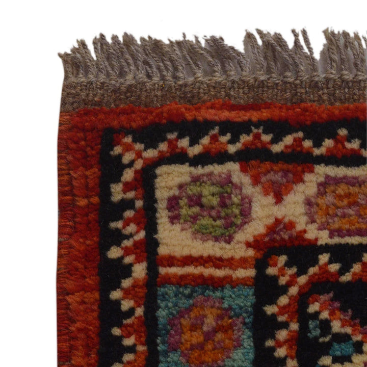 Red Afghan Oriental Rug 3' 3" x 4' 9" Hand-Knotted | No. AL82197