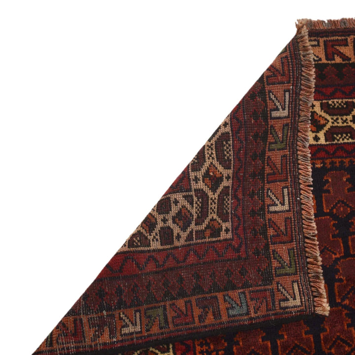 Red Afghan Prayer Rug 2'11" x 4'8" Hand-Knotted | No. AL82211