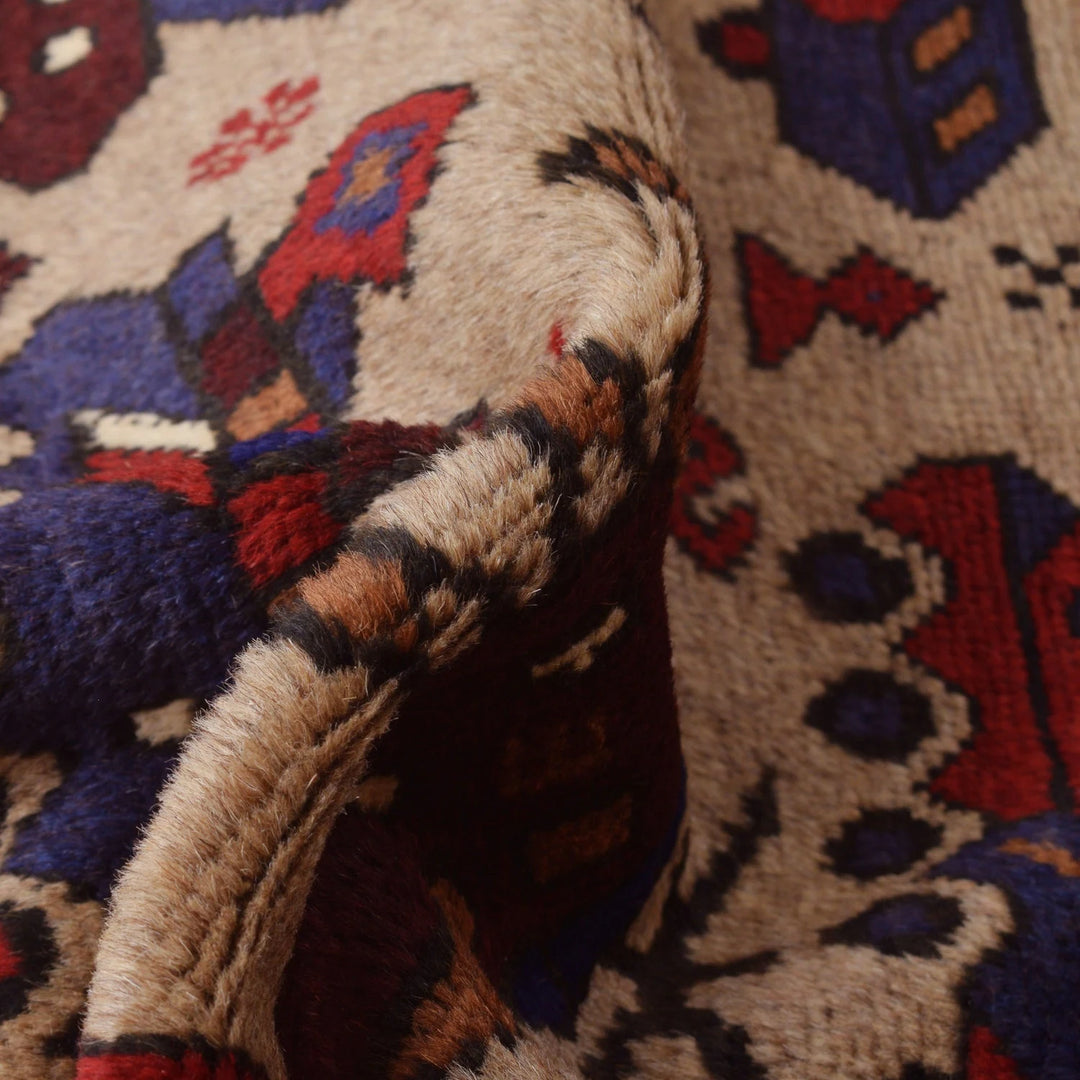 Brown Afghan War Rug 4' 4" x 6' 1" Hand-Knotted | No. AL82224