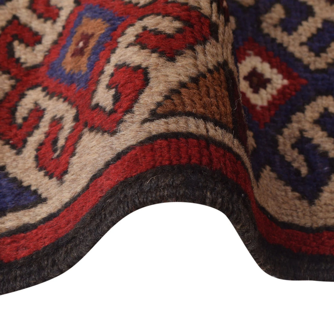 Brown Afghan War Rug 4' 4" x 6' 1" Hand-Knotted | No. AL82224