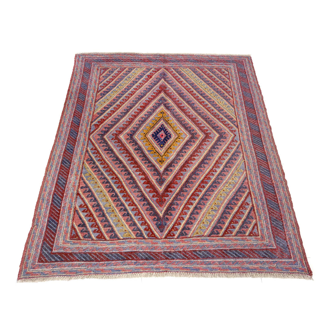 Multicolor Afghan Mashwani Rug 4' 11" x 5' 11" Hand-Knotted | No. AL82236