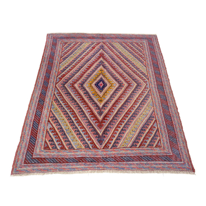 Multicolor Afghan Mashwani Rug 4' 11" x 5' 11" Hand-Knotted | No. AL82236