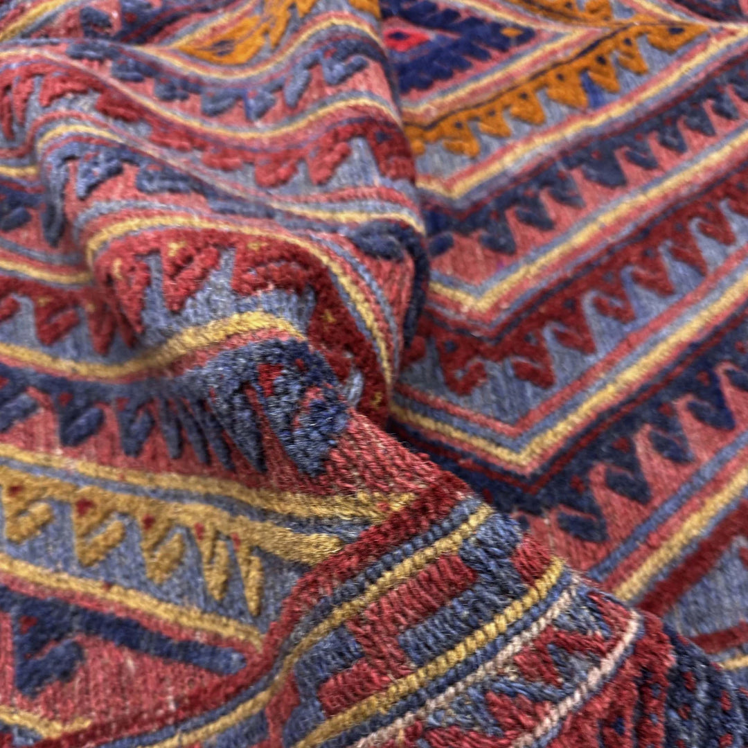 Multicolor Afghan Mashwani Rug 4' 11" x 5' 11" Hand-Knotted | No. AL82236