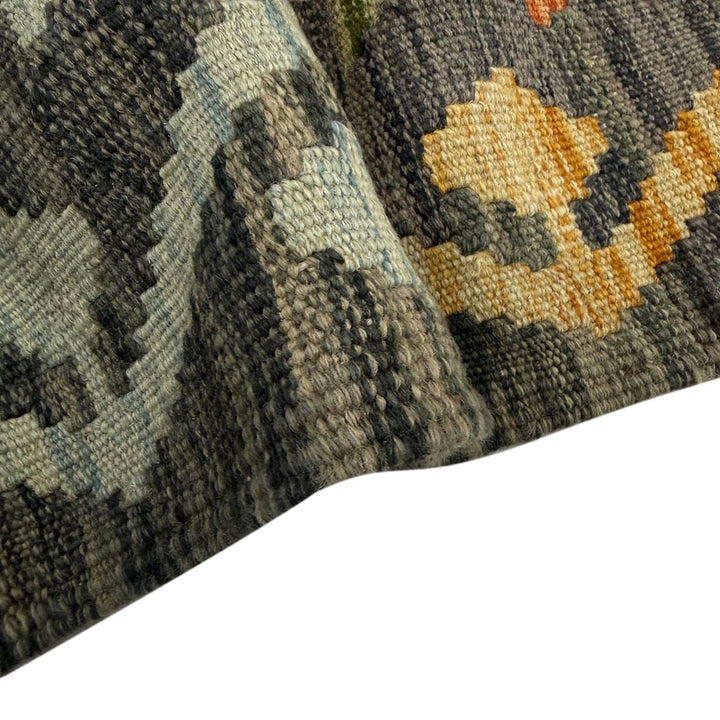 Multicolor Afghan Vegetable Kilim Rug 2'8" x 9'9" Flat-Weave | No. AL822618