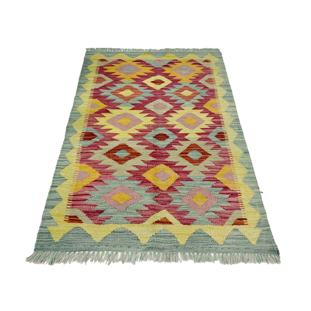 Afghan Vegetable Kilim Rug 2' 5" x 4' 0" Flat-Weave | No. AL822829