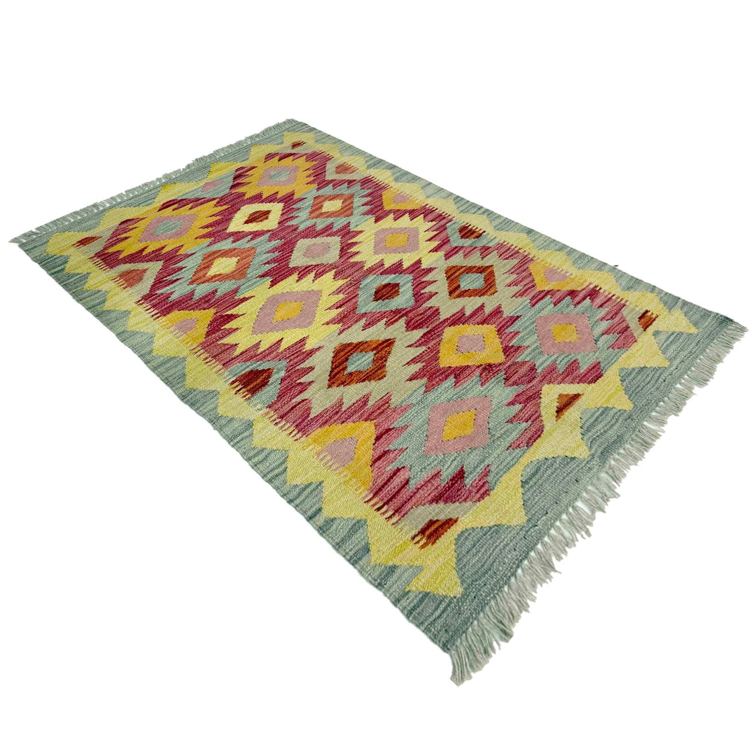 Afghan Vegetable Kilim Rug 2' 5" x 4' 0" Flat-Weave | No. AL822829