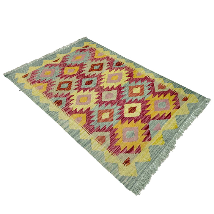Afghan Vegetable Kilim Rug 2' 5" x 4' 0" Flat-Weave | No. AL822829