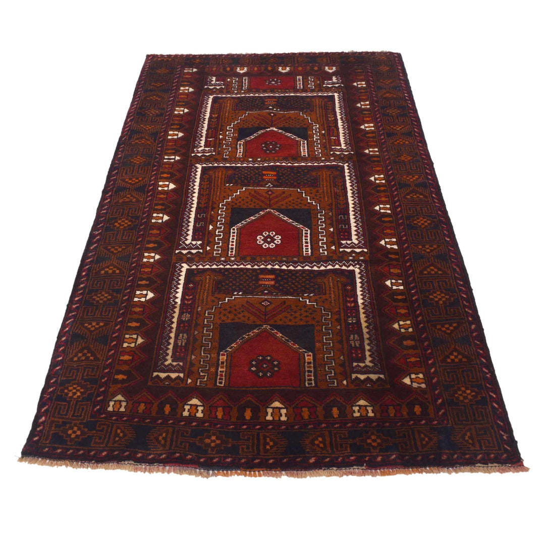 Afghan Baluchi Rug 3' 6" x 6' 6" Hand-Knotted | No. AL82285