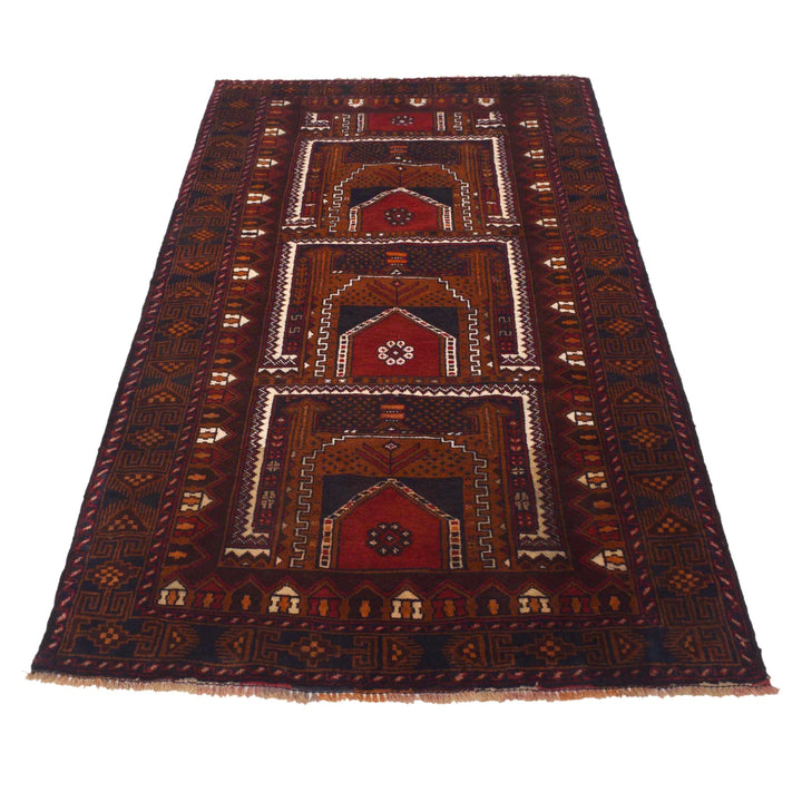 Afghan Baluchi Rug 3' 6" x 6' 6" Hand-Knotted | No. AL82285