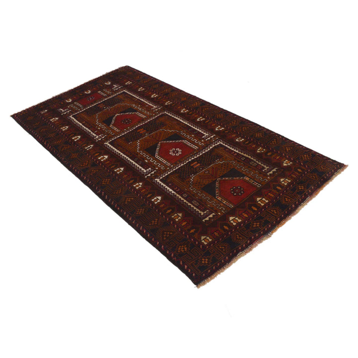 Afghan Baluchi Rug 3' 6" x 6' 6" Hand-Knotted | No. AL82285