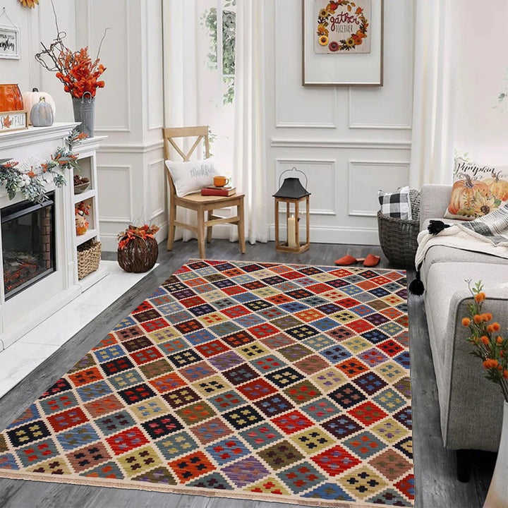 Afghan Kilim Rug 5'1" x 6'9" Flat-Weave | No. AL82320