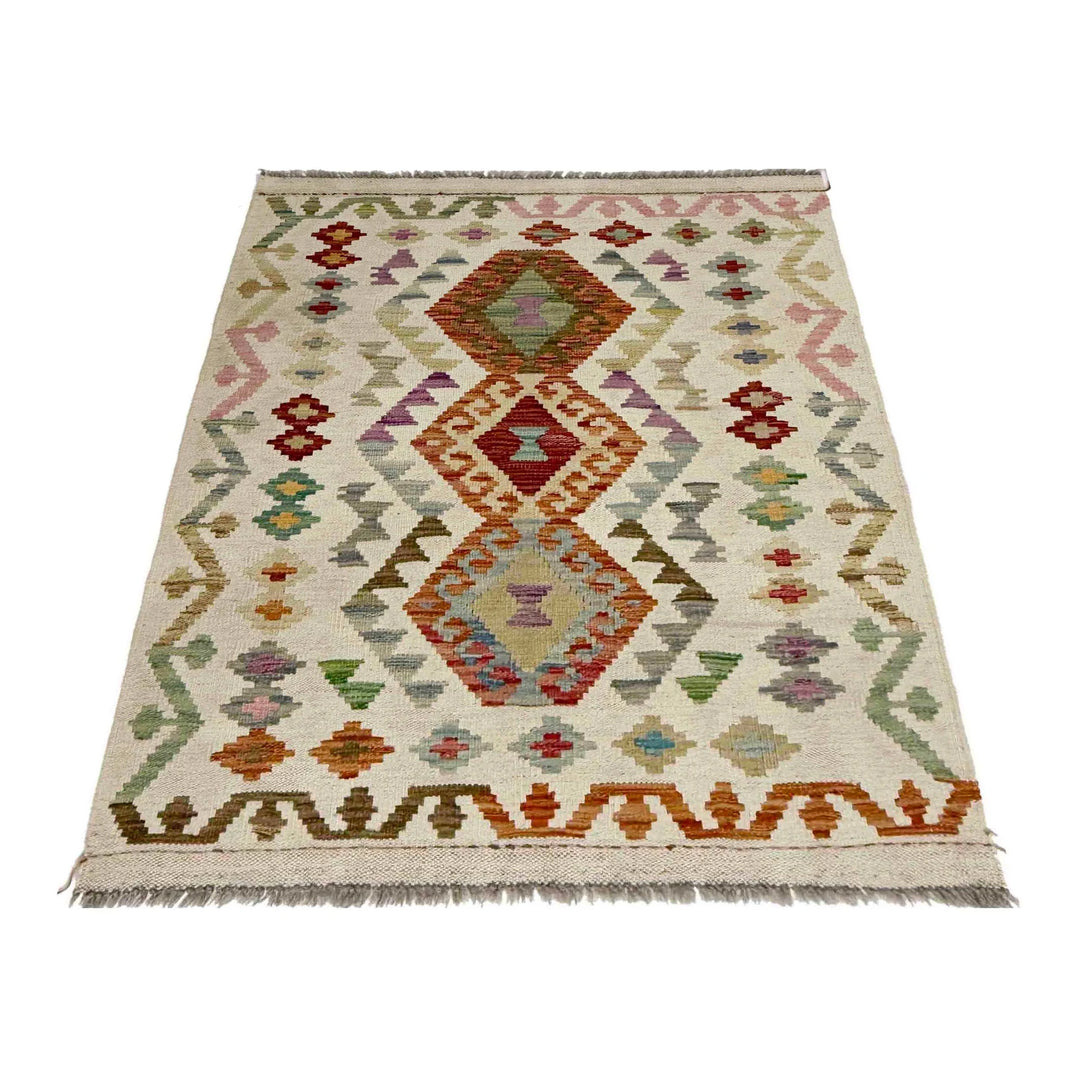 Afghan Vegetable Kilim Rug 2' 10" x 4' 2" Flat-Weave | No. AL823893