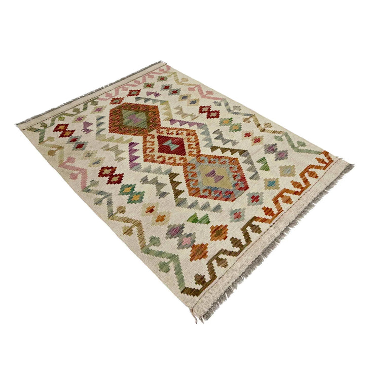 Afghan Vegetable Kilim Rug 2' 10" x 4' 2" Flat-Weave | No. AL823893
