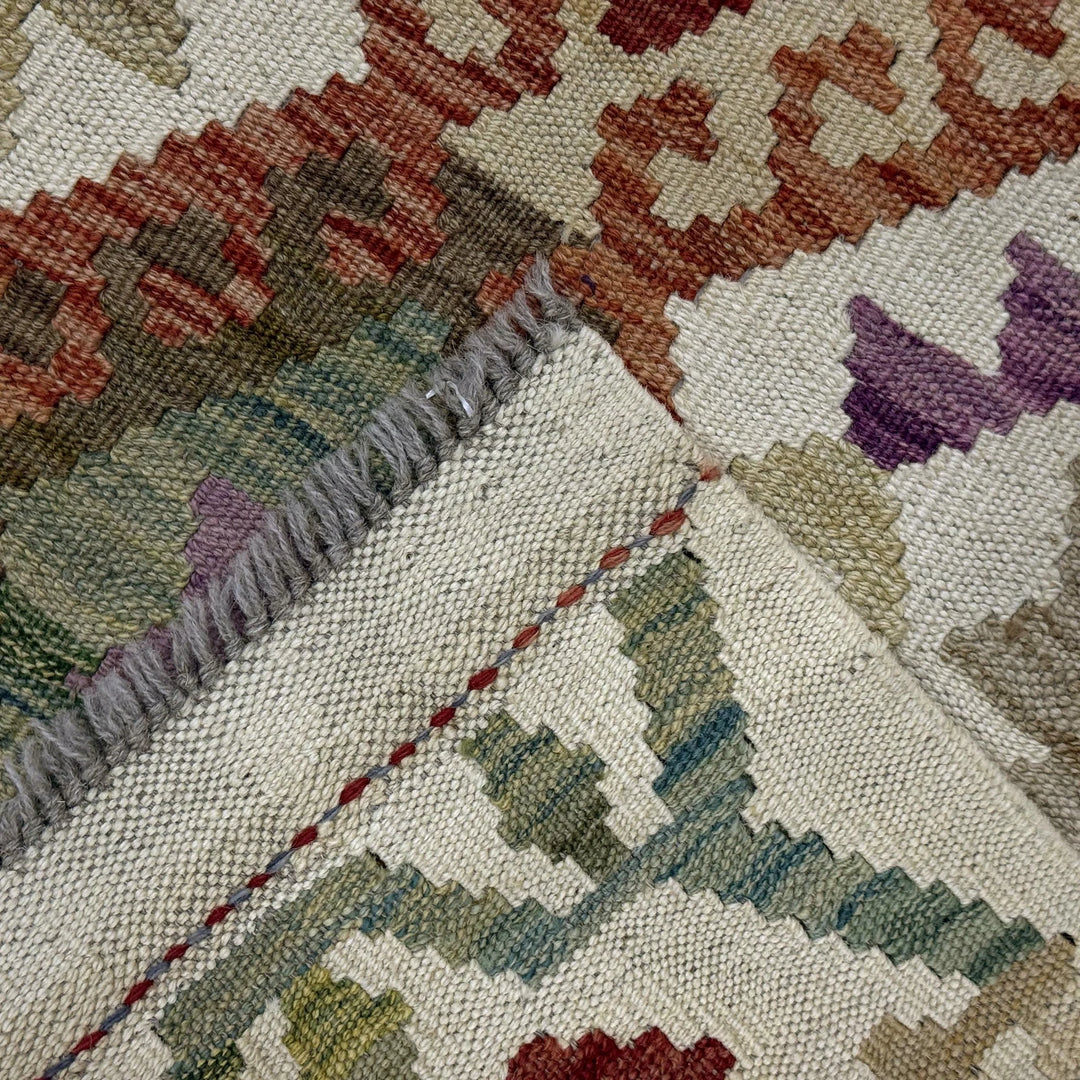 Afghan Vegetable Kilim Rug 2' 10" x 4' 2" Flat-Weave | No. AL823893