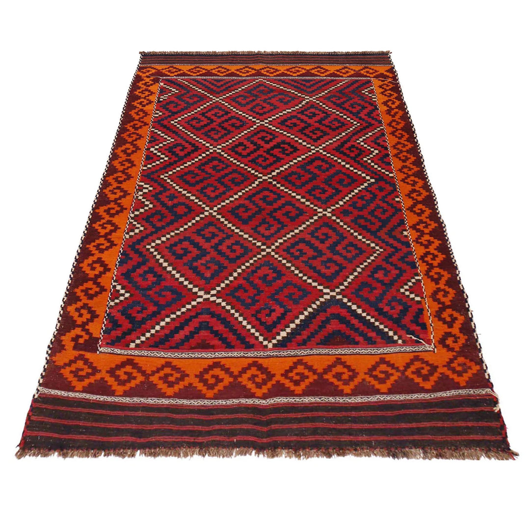 Afghan Kilim Rug 5' 9" x 9' 8" Flat-Weave | No. AL82423