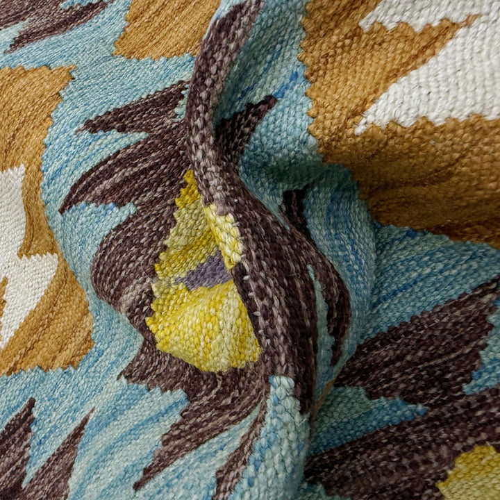 Afghan Vegetable Kilim Rug 2' 10" x 3' 11" Flat-Weave | No. AL824543