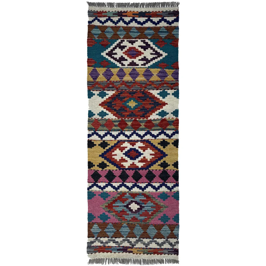 Afghan Vegetable Kilim Rug 1' 9" x 4' 10" Flat-Weave | No. AL82489