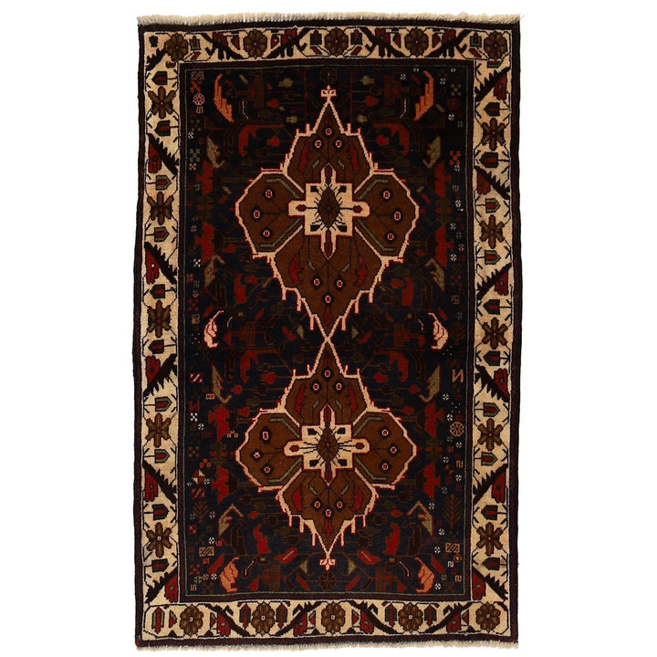 Afghan Baluchi Rug 2' 7" x 4' 2" Hand-Knotted | No. AL82499