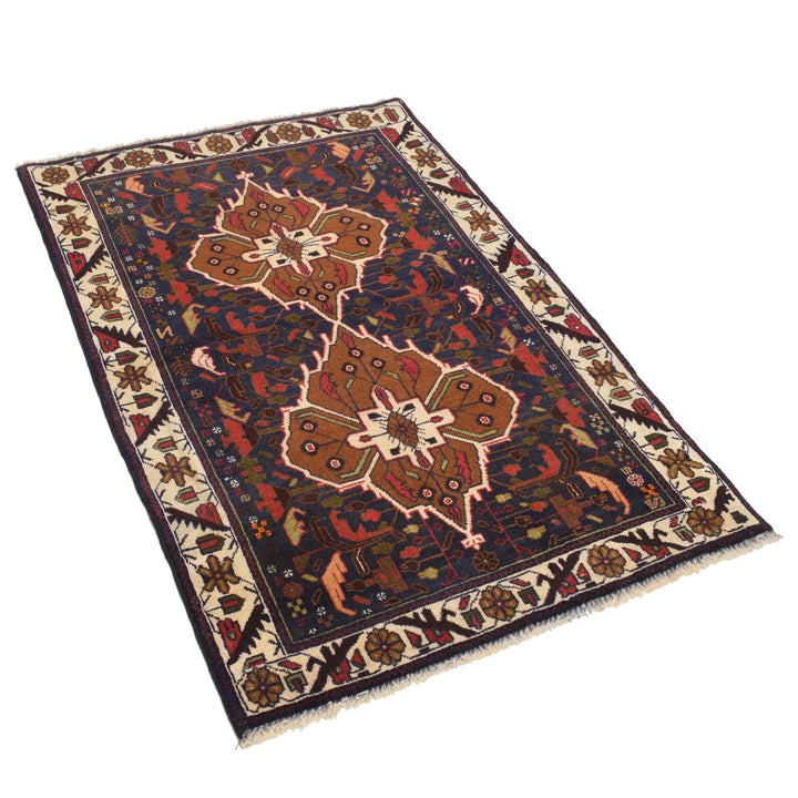 Afghan Baluchi Rug 2' 7" x 4' 2" Hand-Knotted | No. AL82499