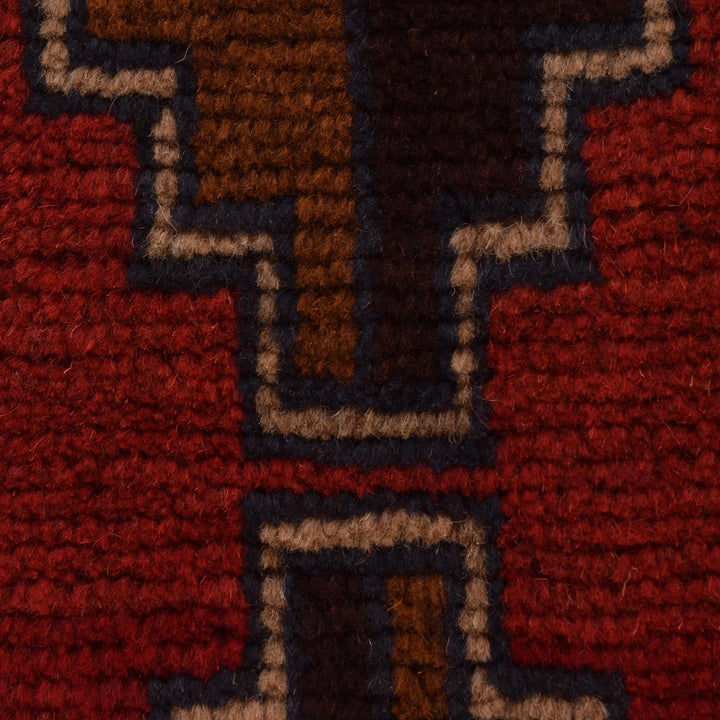 Red Afghan Baluchi Rug 2' 10" x 4' 6" Hand-Knotted | No. AL82536