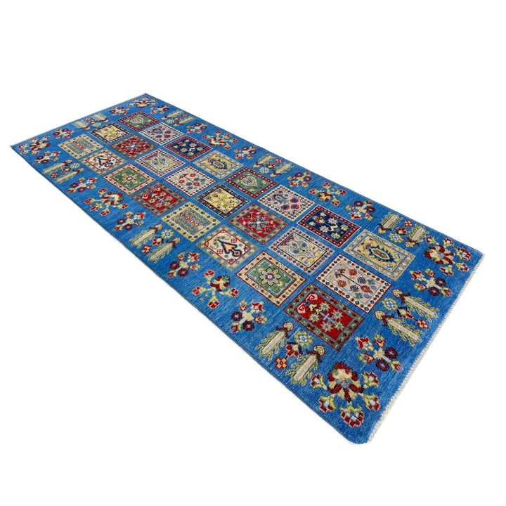 Blue Afghan Bakhtiar Rug 2' 8" x 6' 11" Hand-Knotted | No. AL82904