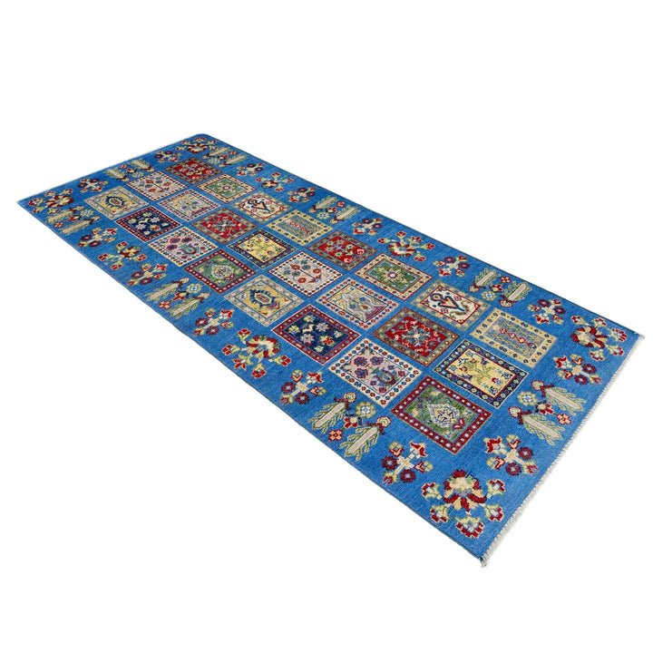 Blue Afghan Bakhtiar Rug 2' 8" x 6' 11" Hand-Knotted | No. AL82904