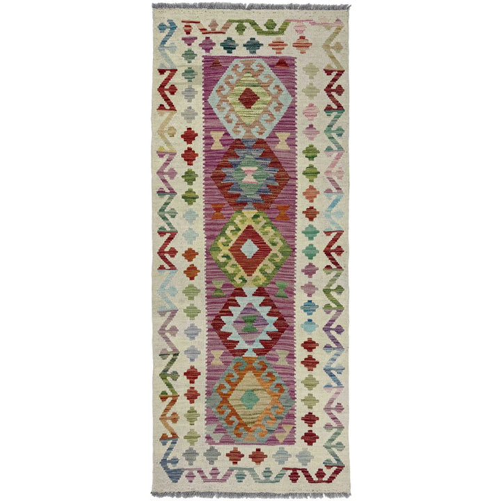 Afghan Vegetable Kilim Rug 2' 5" x 5' 9" Flat-Weave | No. AL830128