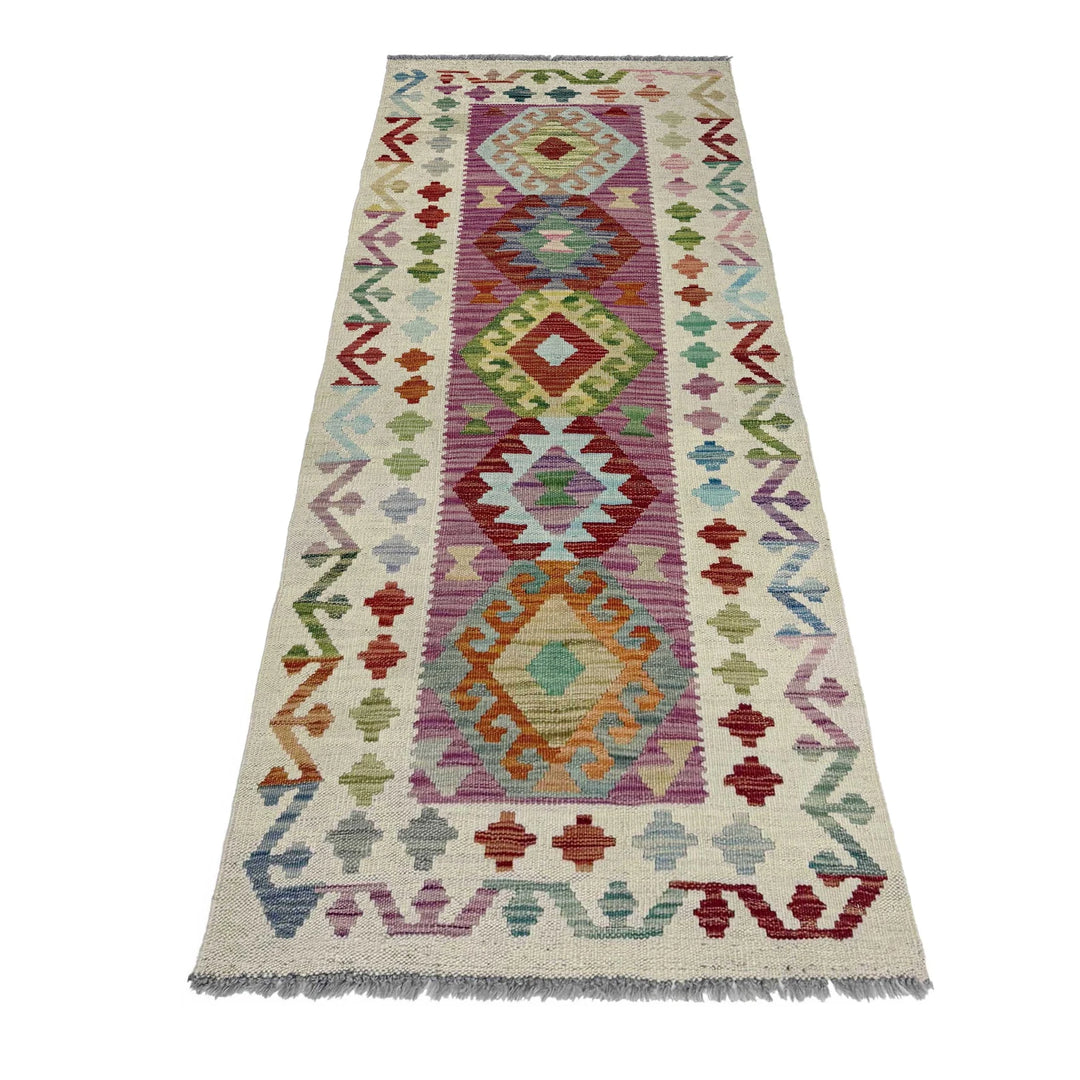 Afghan Vegetable Kilim Rug 2' 5" x 5' 9" Flat-Weave | No. AL830128