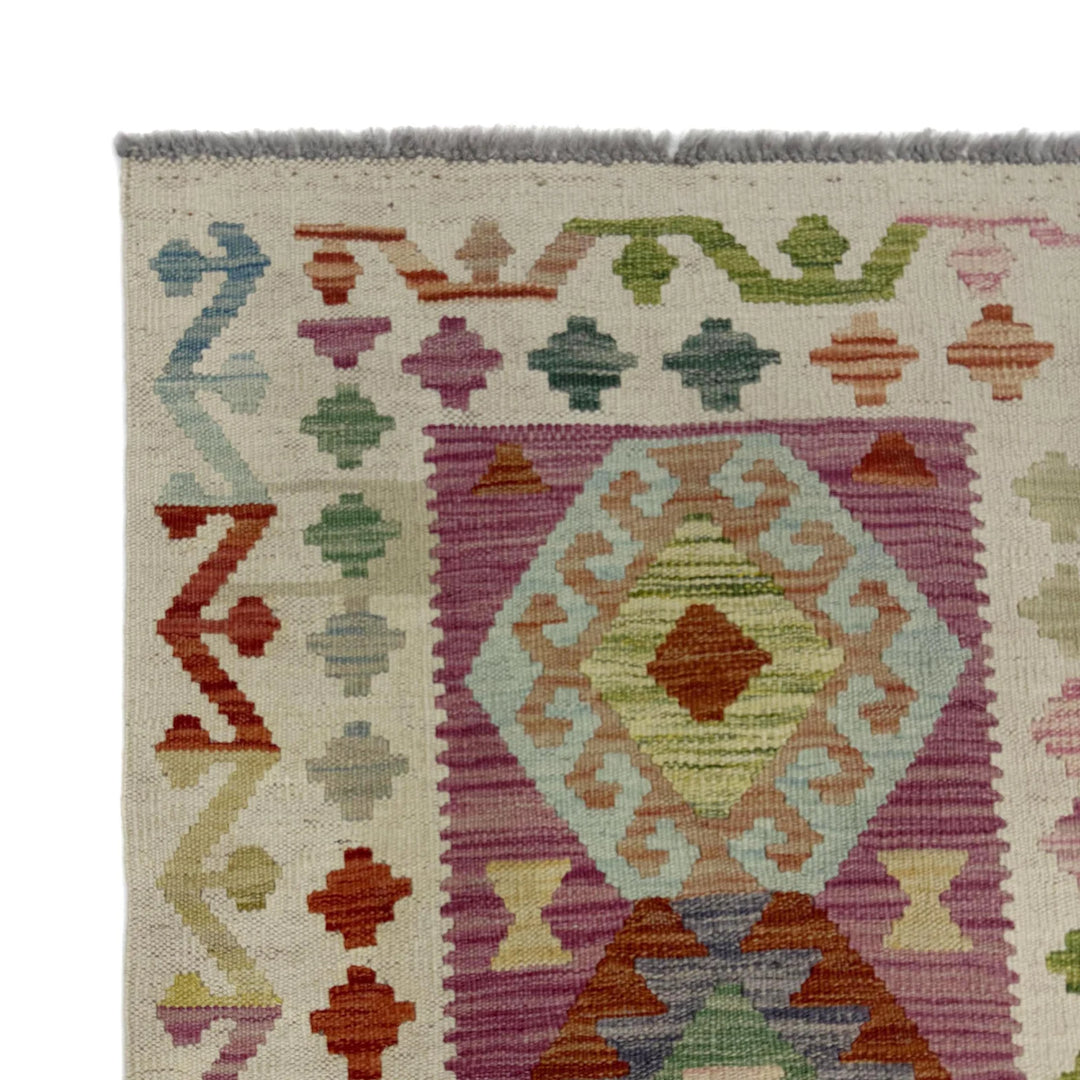 Afghan Vegetable Kilim Rug 2' 5" x 5' 9" Flat-Weave | No. AL830128