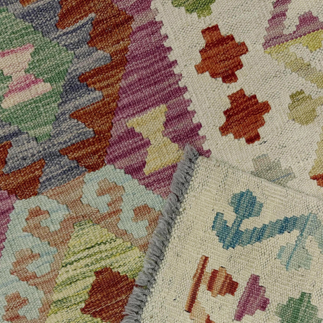 Afghan Vegetable Kilim Rug 2' 5" x 5' 9" Flat-Weave | No. AL830128