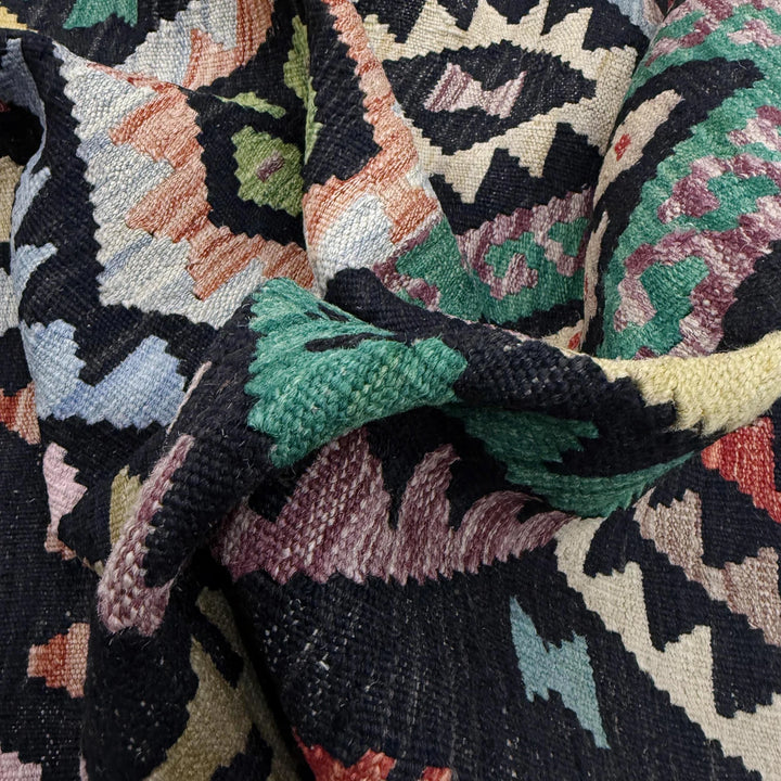 Afghan Vegetable Kilim Rug 6' 8" x 10' 1" Flat-Weave | No. AL830682