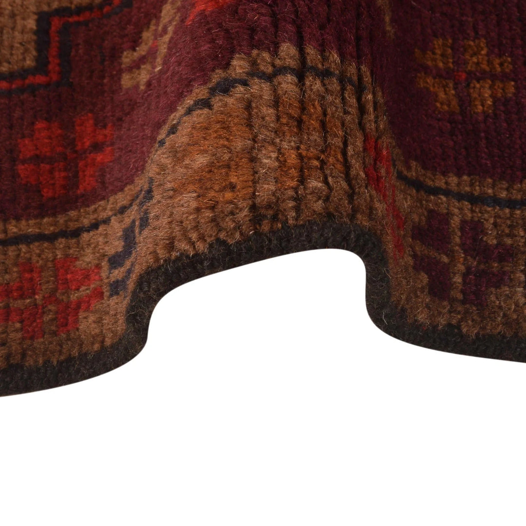 Brown Afghan Baluchi Rug 2' 11" x 4' 5" Hand-Knotted | No. AL83084