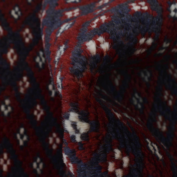 Red Afghan Mashwani Rug 2' 1" x 8' 0" Hand-Knotted | No. AL83176