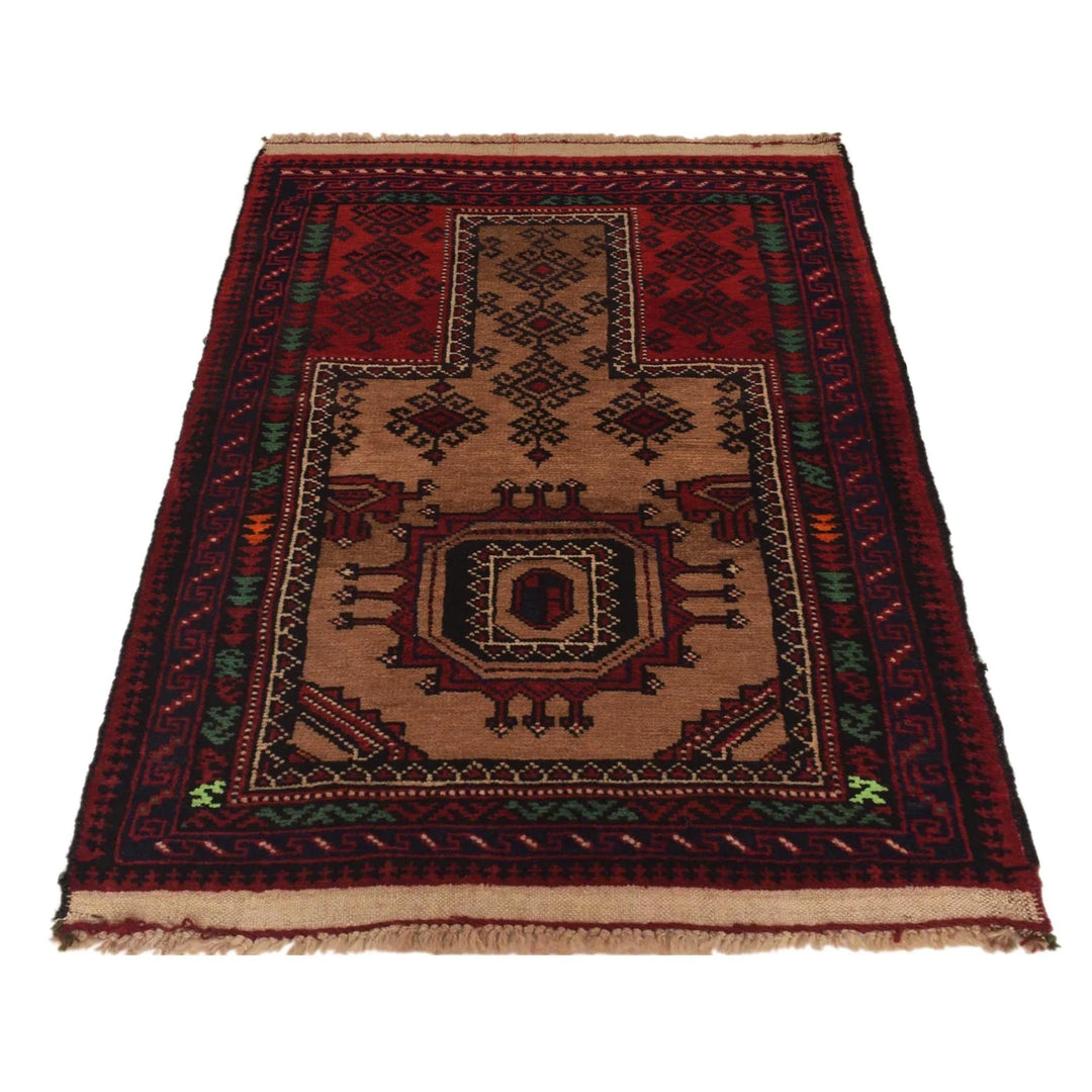 Afghan Prayer Rug 2' 4" x 3' 4" Hand-Knotted | No. AL83298