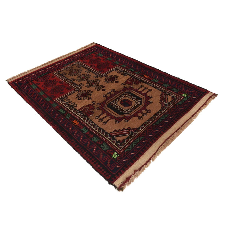 Afghan Prayer Rug 2' 4" x 3' 4" Hand-Knotted | No. AL83298