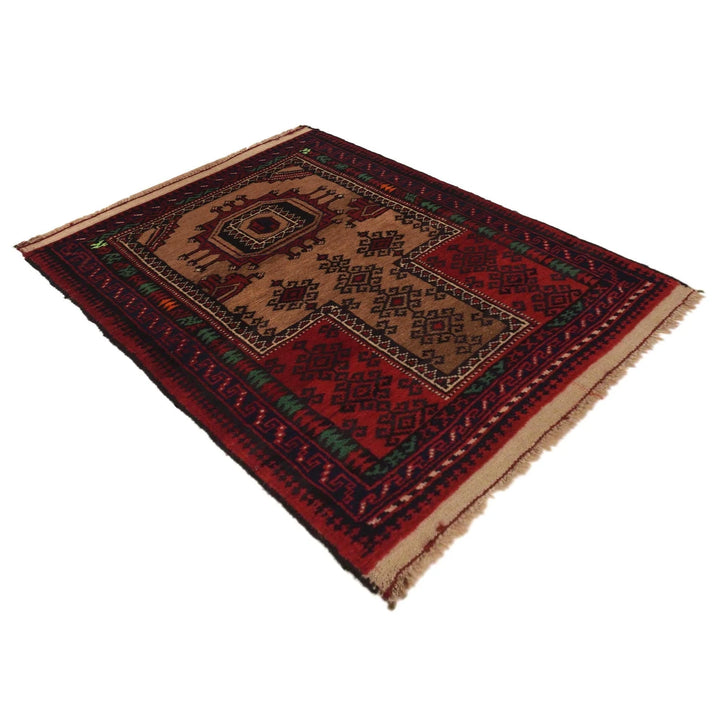 Afghan Prayer Rug 2' 4" x 3' 4" Hand-Knotted | No. AL83298