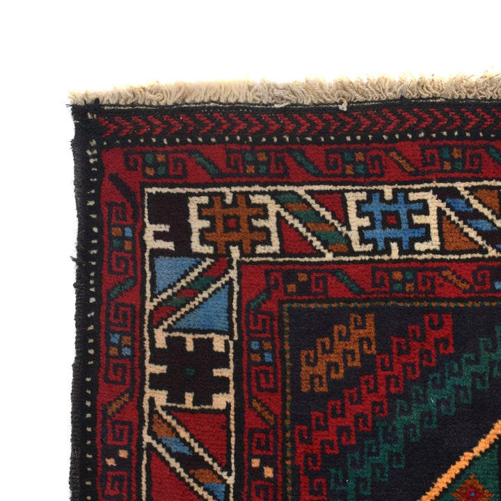 Afghan Baluchi Rug 3' 5" x 4' 8" Hand-Knotted | No. AL83367