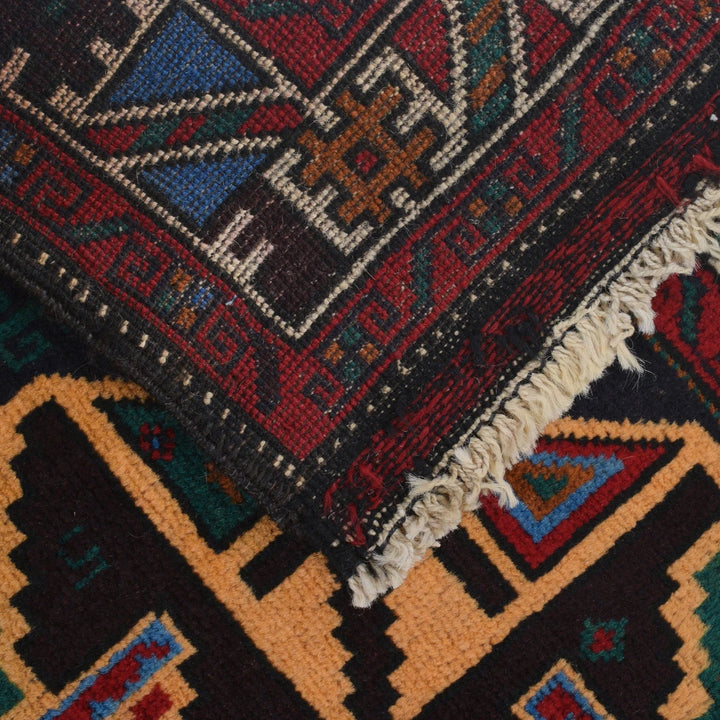 Afghan Baluchi Rug 3' 5" x 4' 8" Hand-Knotted | No. AL83367