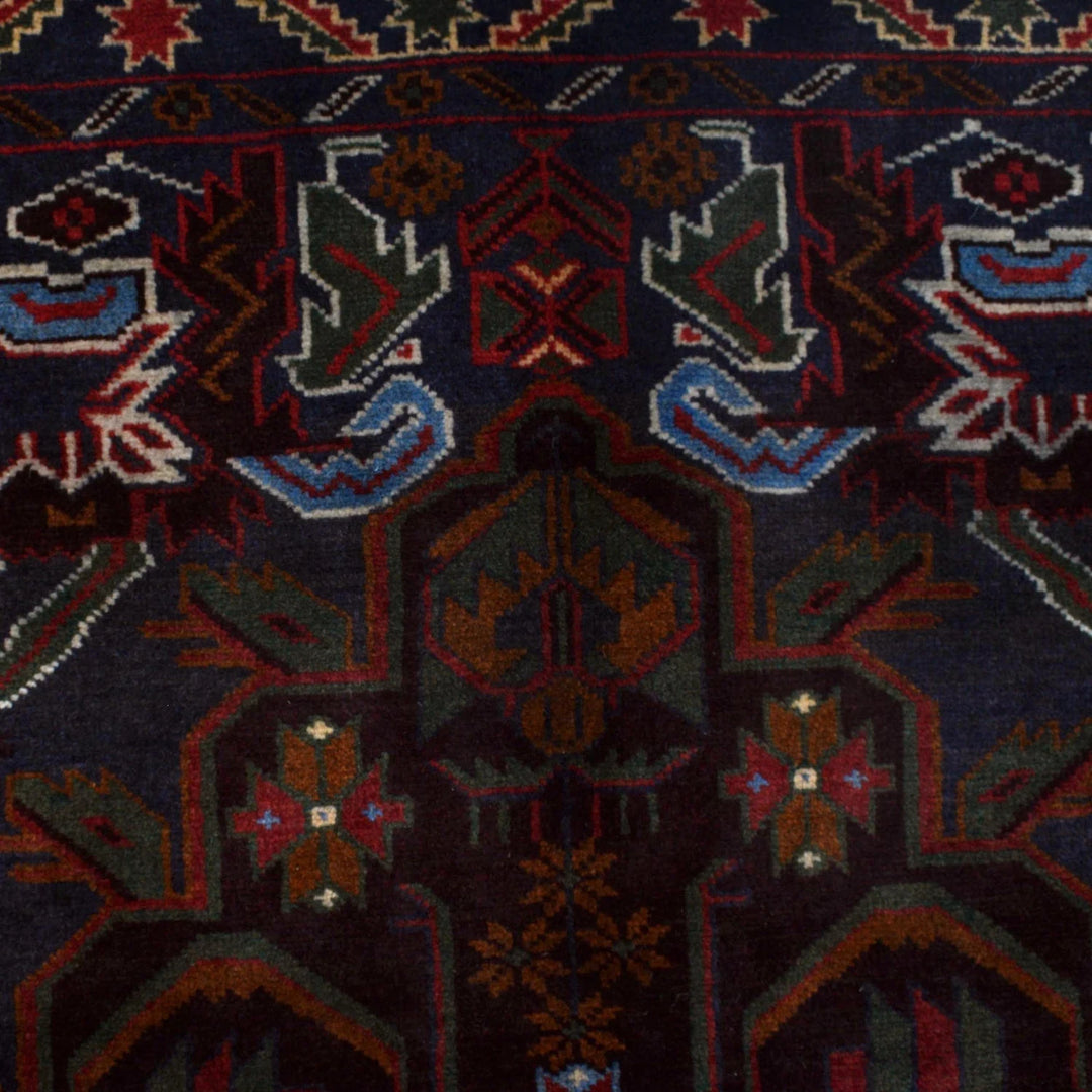 Afghan Baluchi Rug 4' 2" x 7' 1" Hand-Knotted | No. AL83450